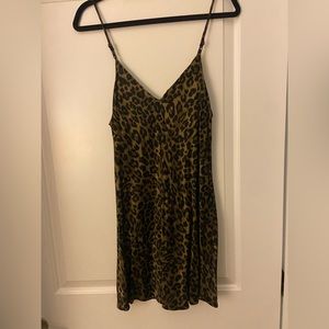 Zara spaghetti strap animal print slip dress - size L